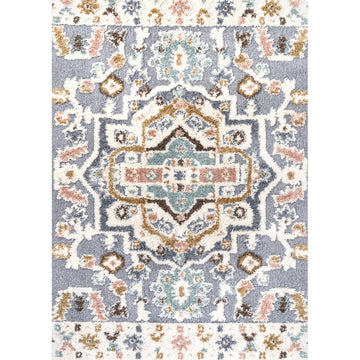 Aziza Persian Medallion High-low Area Rug